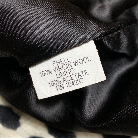 Milly Black Ivory Mod Print Polka Dot Soft Virgin Wool Career Pencil Skirt 10 - Picture 6 of 10